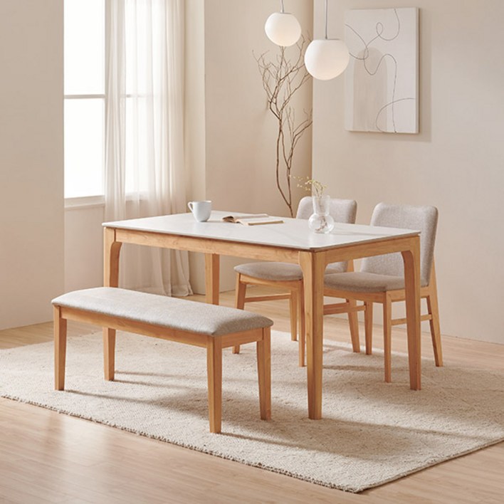 [삼익가구] 어썸 통세라믹 원목 4인 6인 식탁 풀세트