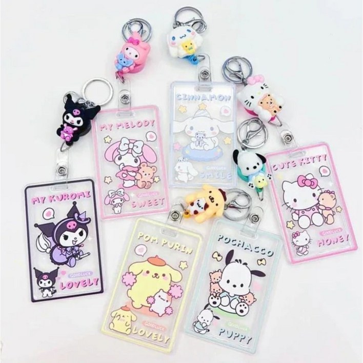 산리오 릴홀더 카드케이스 교통카드 학생증 사원증 ID키홀더택1