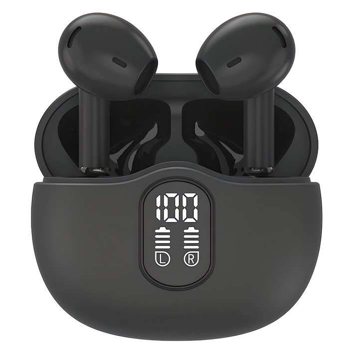 블라우풍트 Ai ENC 노이즈캔슬링 LED 블루투스 5.4 오픈형 이어폰, BLPBE363K, 블랙