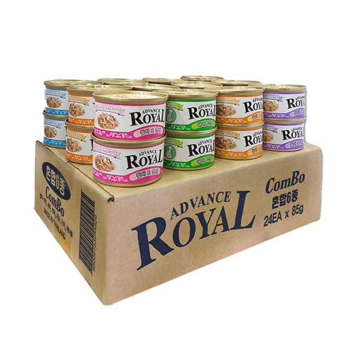 로얄 어드밴스 캔 콤보 (1box/24개입) 고양이 캔 간식 통조림, 어드밴스 로얄 콤보 3box(72개입)