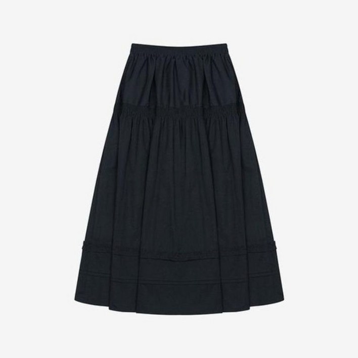 베스띠벨리 세이브존04 올 밴딩 스티치 셔링 스커트 BKSAG23420