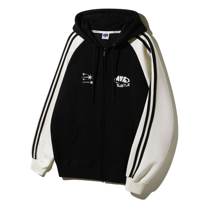 컬러기모추가앨빈클로 레바레 스타 래글런 배색 트랙 후드 집업 AZH847 6 COLOR