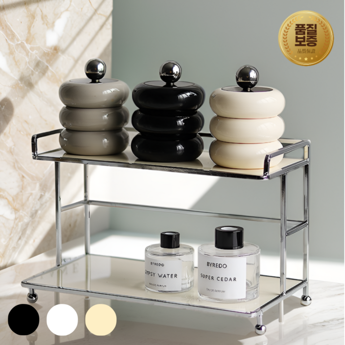 엣더홈 2단 화장품수납 향수보관함 향수 트레이, 1개, 아이보리