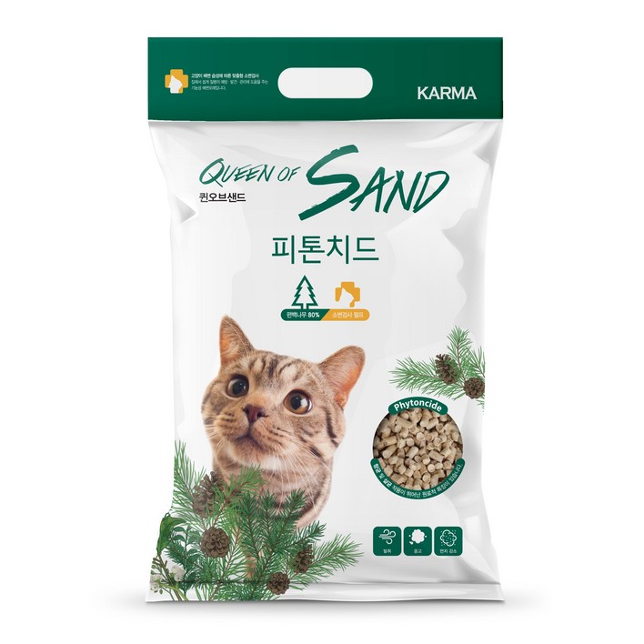 퀸오브샌드 피톤치드 편백모래 6L X 6, 6개, 6L 퀸오브샌드 피톤치드 편백모래 6L X 6, 6개, 6L