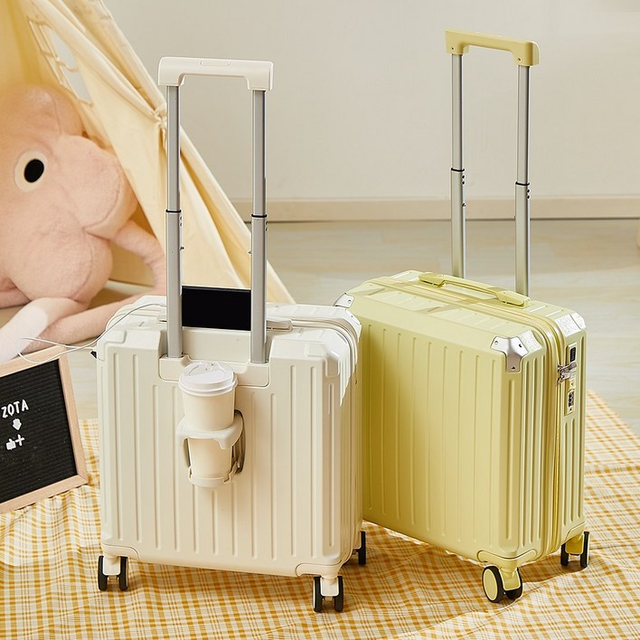 랑고 18인치 기내용 하드 캐리어 데이트립 여행용 컵홀더