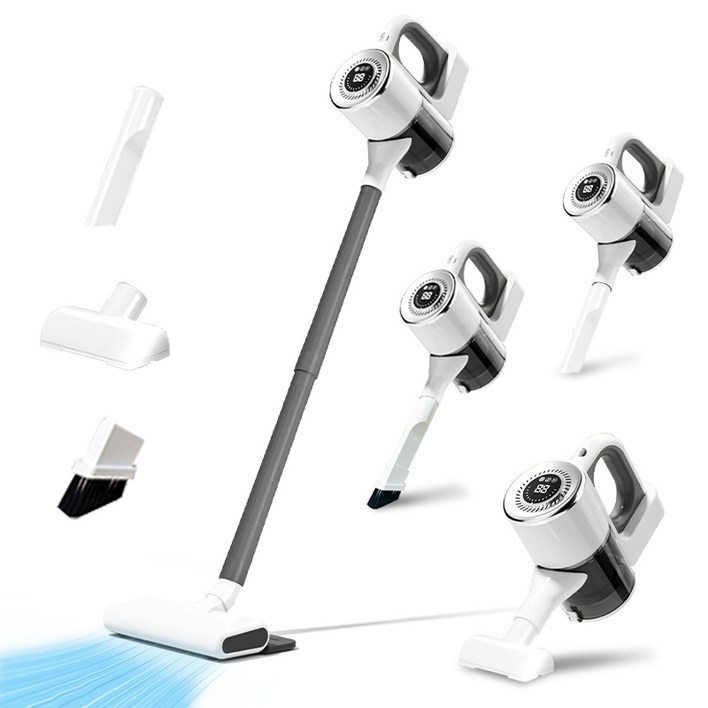 RichMagic 핸디형 4 in 1  무선청소기 LED 강흡입력 디지털 디스플레이  다용도 진드기제거 청소가정용차량용