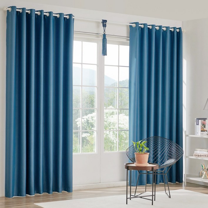 비츠 아일렛형 원톤 3중직 암막커튼커튼봉 세트