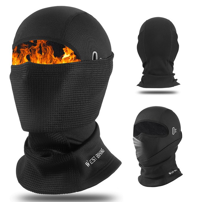 바라클라바 자전거 방한 방풍 WB404BM 전면 이중 보호 목긴타입안경홀 남성용