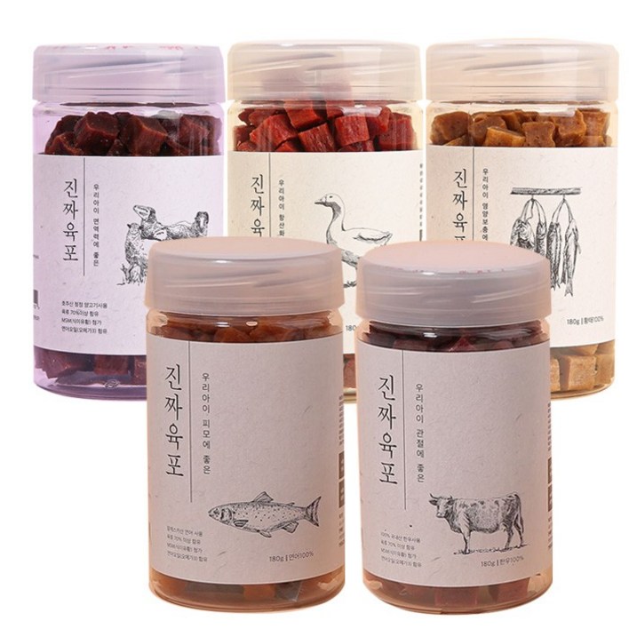 펫프렌즈 진짜육포 시리즈 180g x4팩 애견간식