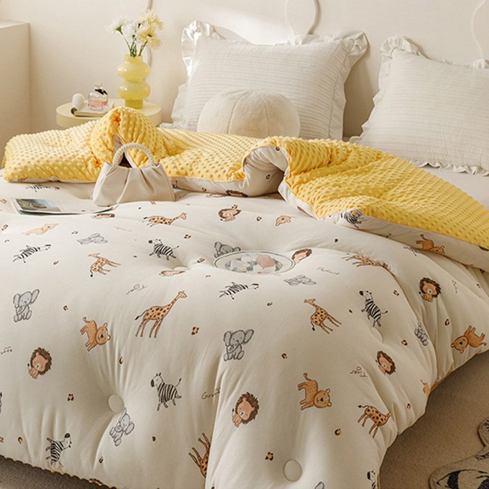 수스존 3D 극세사 봄 가을 겨울 양면 차렵이불 팝잇이불