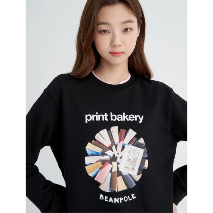 빈폴 레이디스 [print bakery] 블랙 프린트 스웨트 셔츠 (BF2741U035)