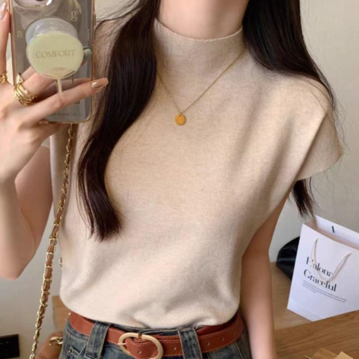 MOMOKA 반하이니트나시 반목니트 반하이니트 반팔니트