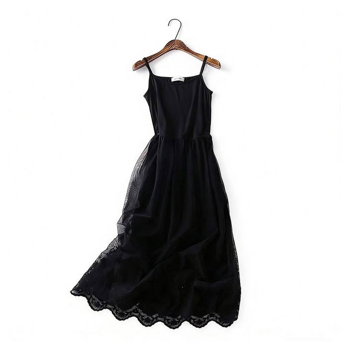 차쿠 여성 레이스 속치마 레이어드 롱 이너원피스