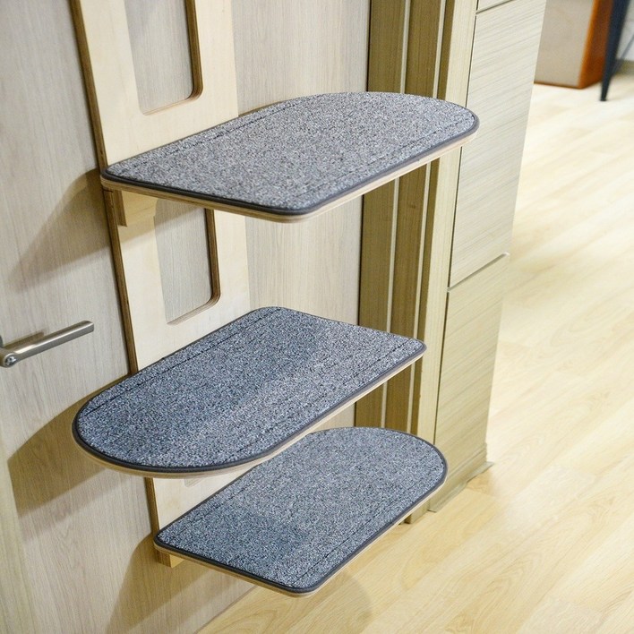 우드팟 고양이 프리미엄 분리형 문걸이 캣타워세트(그레이), 자작, 1개