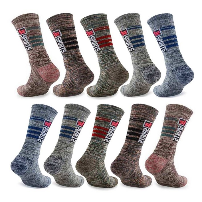 마마로 남녀 이중바닥 등산양말 장목 10켤레