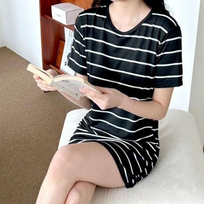 캐주얼 11 스트라이프 원피스 스커트 미니 반팔 숏 드레스 여름