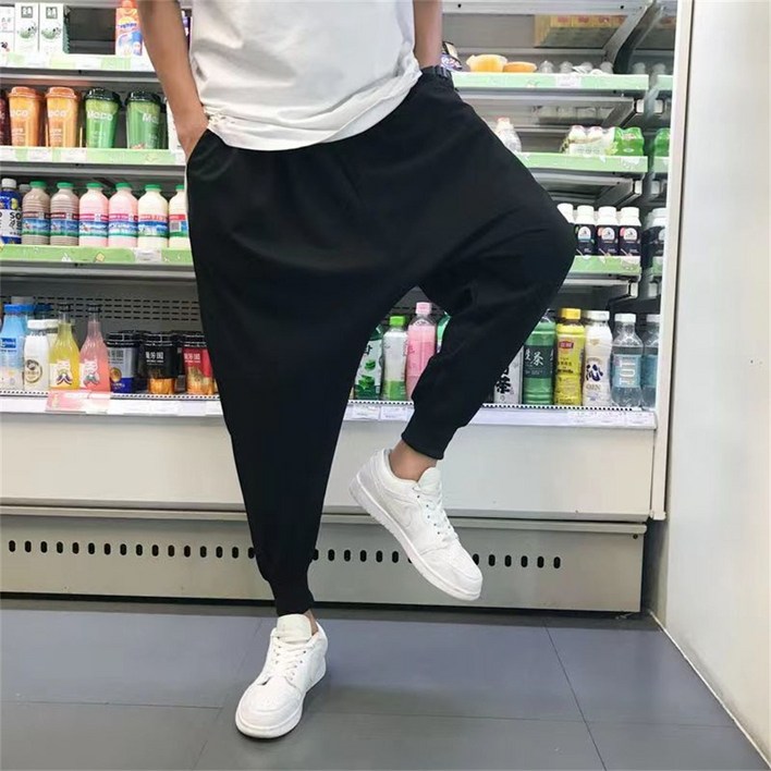 besteffie 남성바지 루즈핏 배기팬츠 허리 밴딩 스트라이프 고무줄 똥싼바지 패션 빅사이즈 남자바지 C58