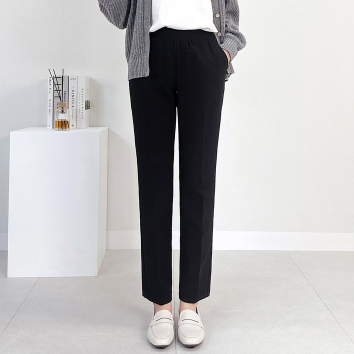 숏/기본/롱 S~3XL 여성용 빅사이즈 밴딩슬랙스 정장바지 라이크 밴딩팬츠