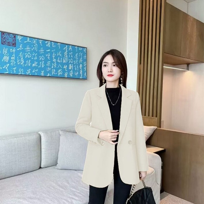 여성 봄가을 루즈핏 통근 캐주얼 코드 심플 베이직  데일리 코디 컬러 다양 미니멀리즘 자켓 빅사이즈 재킷   정장 코트