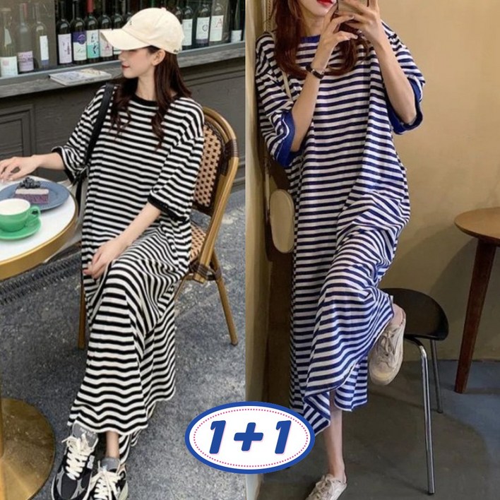 제니바코 오늘도 편안한 루즈핏 여름 반팔 원피스 11