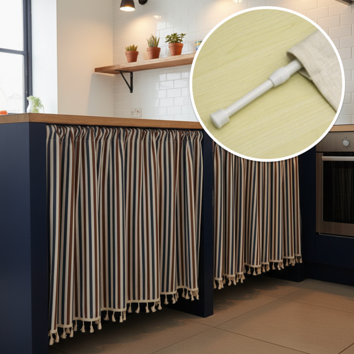 륀레브 주방 창문 선반 바란스 커튼