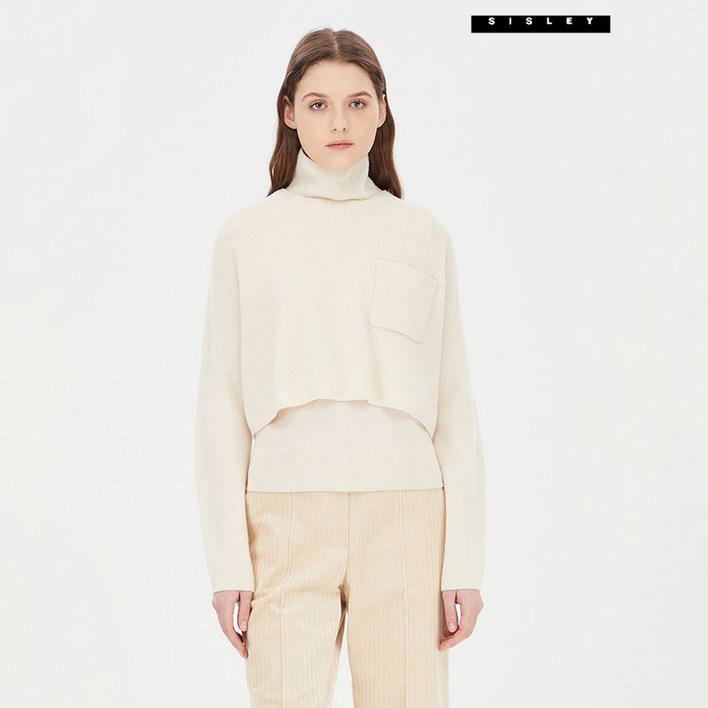 시슬리 하이넥 울 셋업 풀오버 SAKPC2461 CR