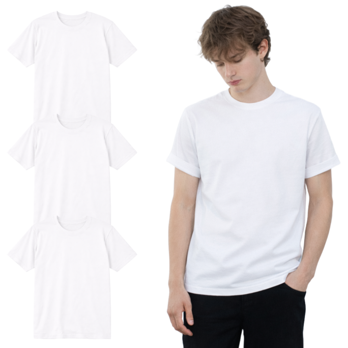 하트플로우 남녀공용 14수 순면100 헤비웨이트 반팔티 3개 세트