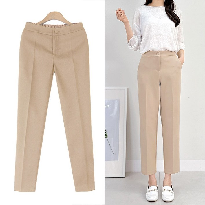 여성용 루인 밴딩팬츠 짧은/기본/롱 3기장 빅사이즈 바지 S~3XL 정장바지 슬랙스 오피스룩 출근룩 유니폼 봄 여름 가을