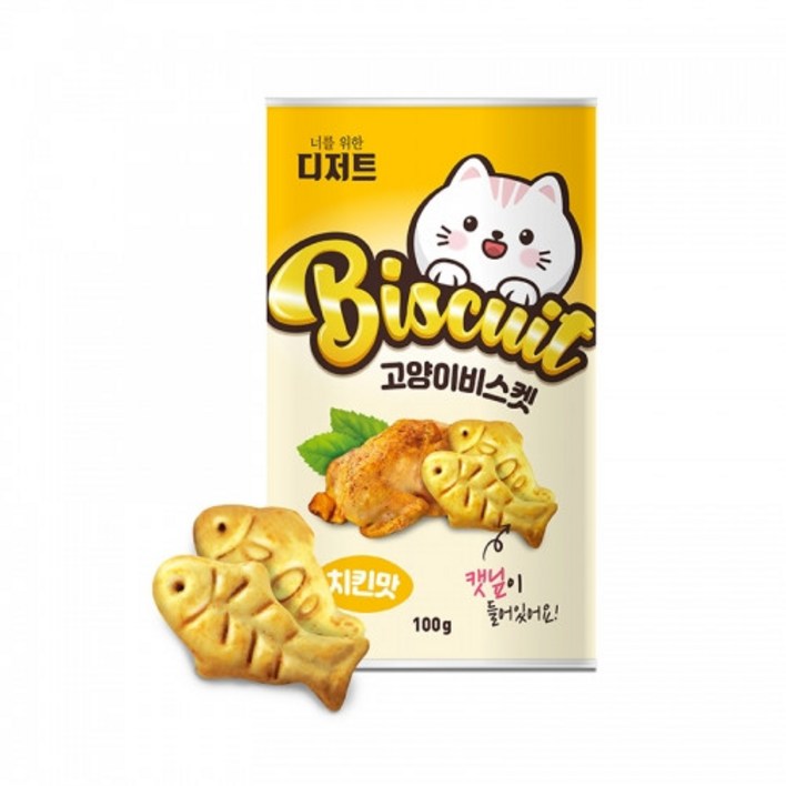 너를위한디저트 고양이 캣닢 비스켓, 치킨맛, 100g, 1개