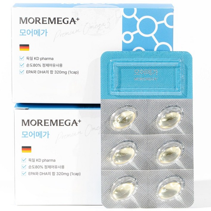 모어메가 강아지 오메가3 KD pharma 순도 80% 60캡슐 2개월