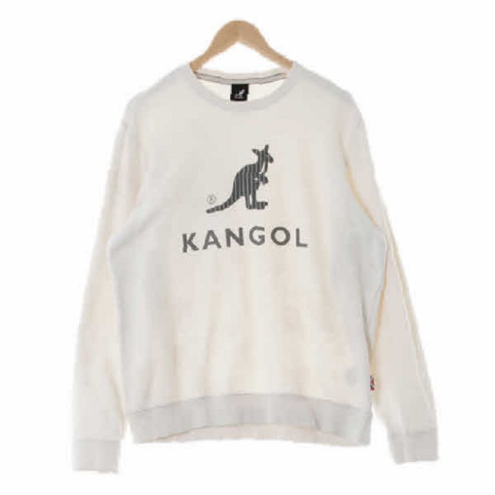 기타 4630 KangoI 화이트 프린팅 면 캥거루빅로고크루넥맨투맨 [L] 수지네 구제