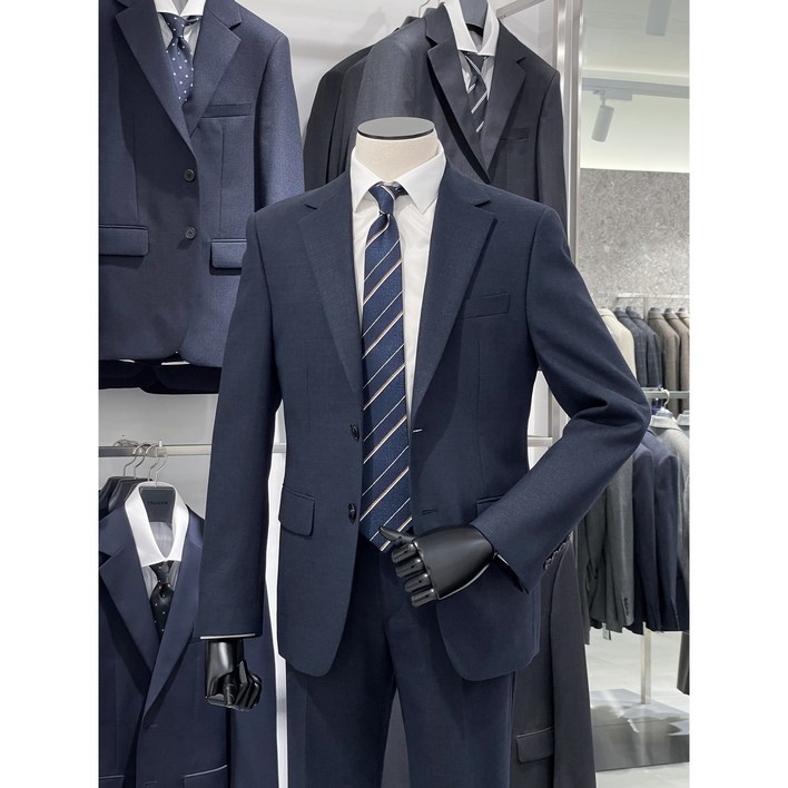 트루젠 프리미엄 다크블루네이비 기본핏 스판 남자 정장세트 데일리면접결혼식예복 428811033