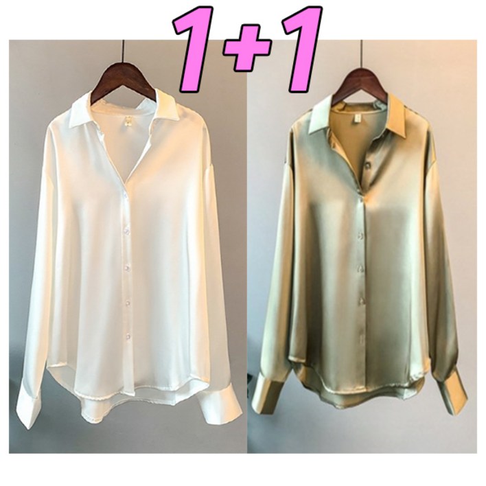 차쿠 여성 새틴 셔츠 골저스새틴 셔츠 블라우스 11