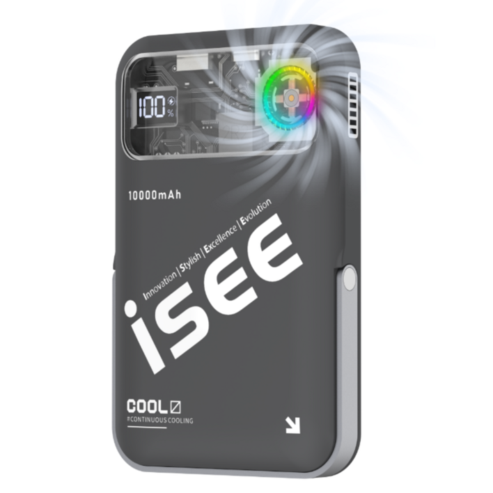 isee 아이시10000mAh 쿨링 맥세이프 터보 냉각팬 거치대 무선고속충전 보조배터리, 블랙 isee 아이시10000mAh 쿨링 맥세이프 터보 냉각팬 거치대 무선고속충전 보조배터리, 블랙