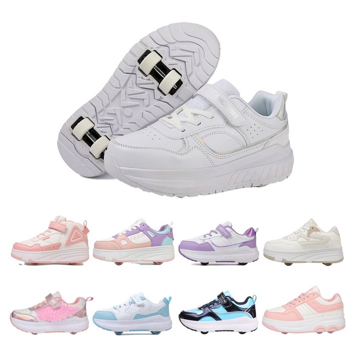 PHTEER 롤러슈즈 바퀴달린운동화 탈부착 롤러스케이트  4륜 F05