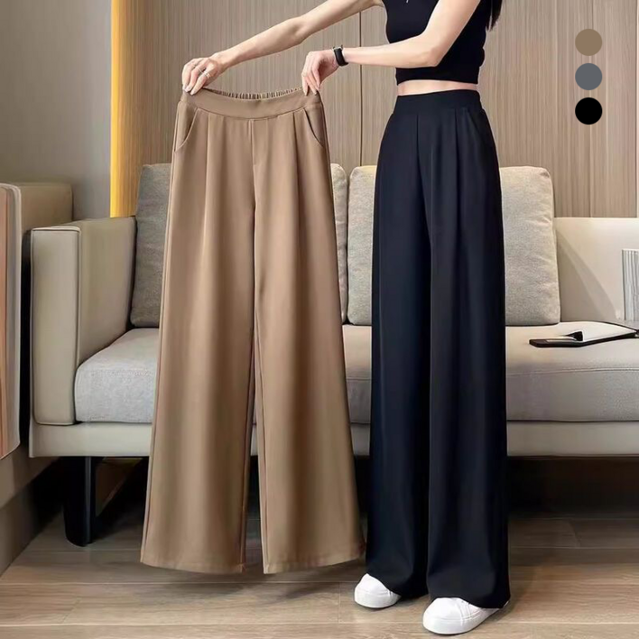 로젤라 여름 여성 데일리 캐주얼 통바지 정장 바지