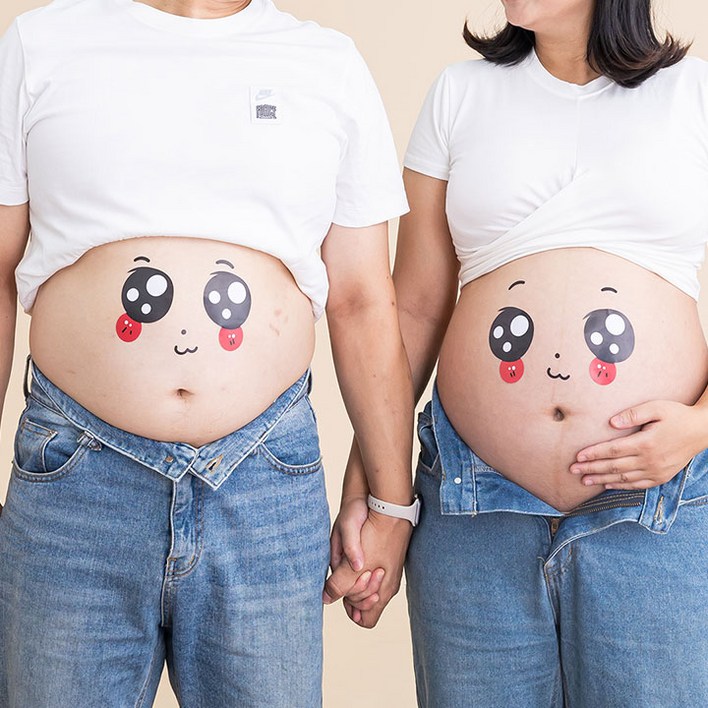 이니월드 만삭스티커 베이비샤워 셀프만삭촬영 베이비샤워가랜드 헬로베이비