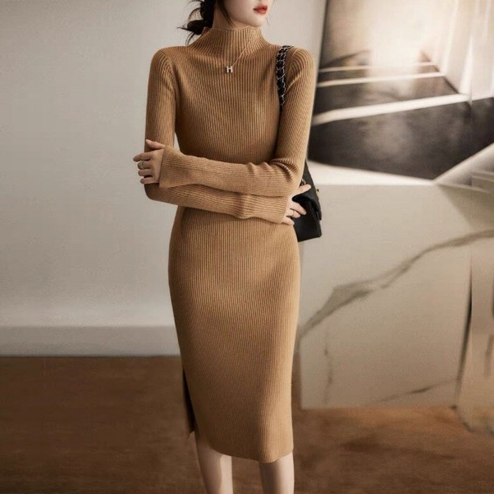 현데코 반목 니트 롱 원피스 단아한 니트 겨울원피스
