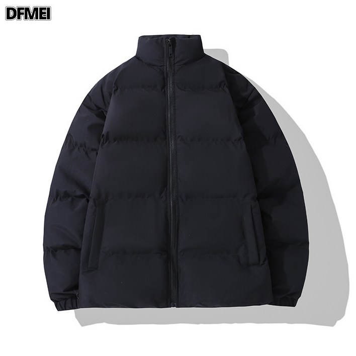 DFMEI 패딩 남녀 쇼트 베이커리 솔리드 후드 기모 도톰 캐주얼 코트 남커플
