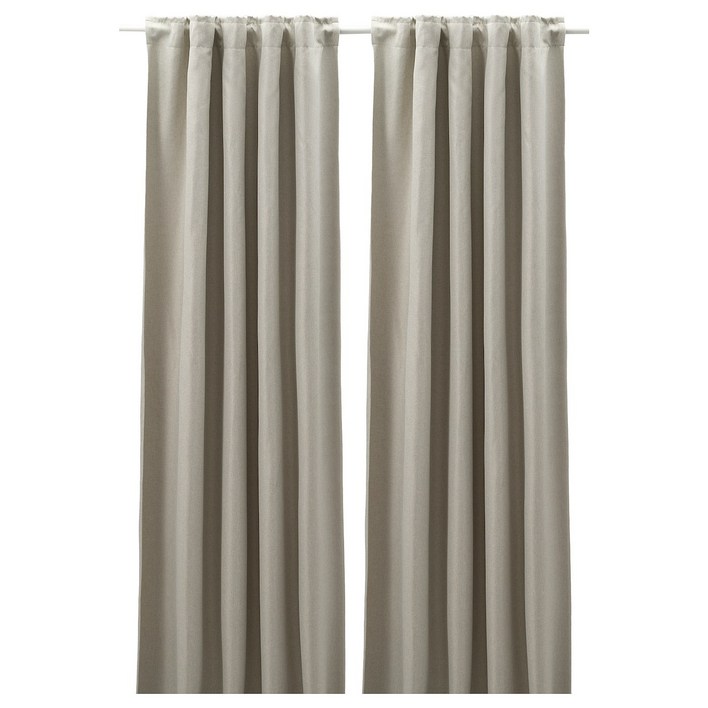 이케아 ANNAKAJSA 안나카이사 반암막 커튼 한쌍 라이트그레이 145x250 cm