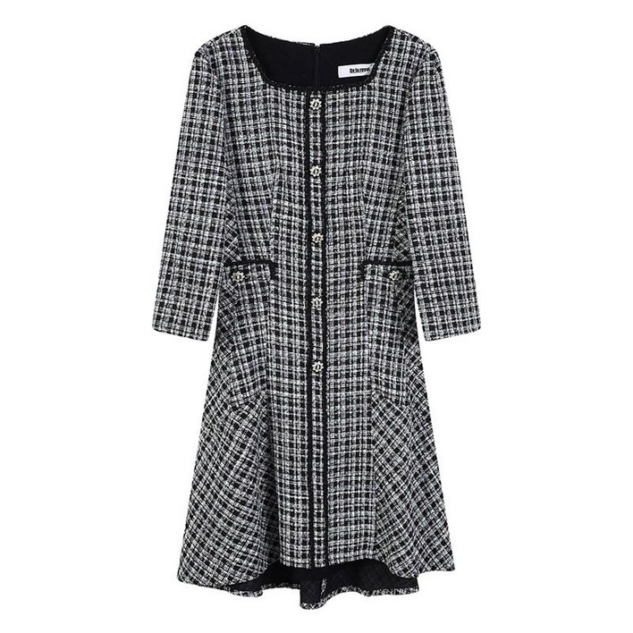 에꼴드파리 트위드 스퀘어넥 원피스 RB34WOAM11Z