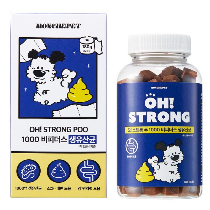 대용량/동물병원 입점 몽셰펫 강아지 생유산균 영양제 180g