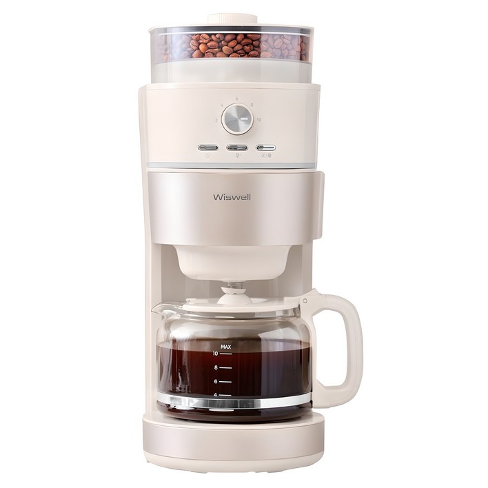위즈웰 그라인드 앤 드립 커피머신, WC4131C, 크림