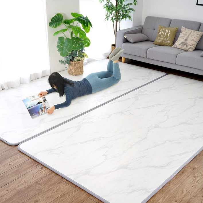 스칸디 PVC 15T 2개묶음 퓨어 놀이방매트 층간소음매트 어린이안전매트, 스노우마블