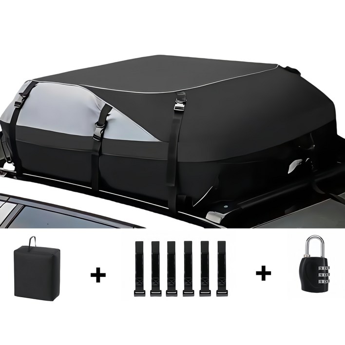 서치잇 자동차 루프백 아웃도어 방수 캐리어 루프박스 캠핑 이사 루프가방, 1개, 블랙