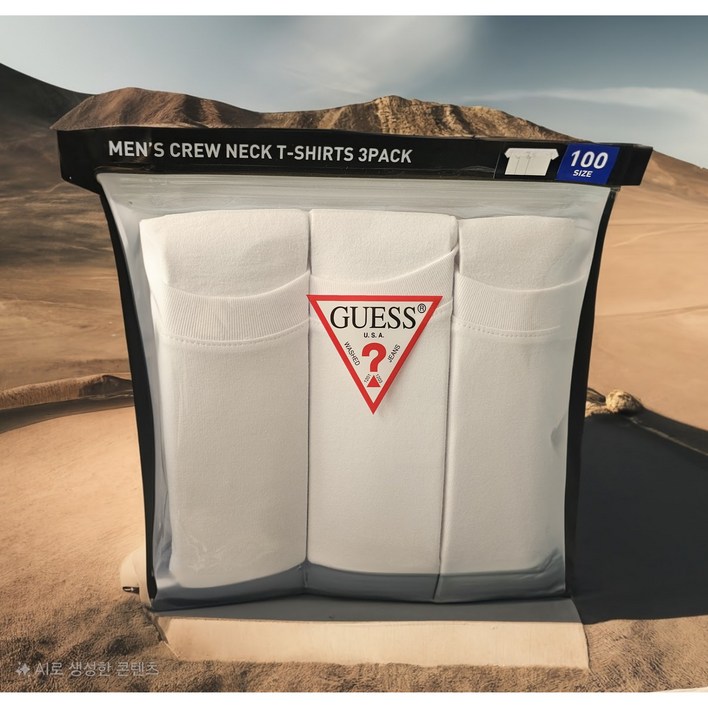 게스 크루넥 티셔츠 화이트 3매 1세트 코스트코 반팔티 반팔티셔츠 반팔