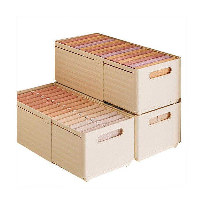 SMTONE 신축형 옷장 정리함 수납함 1+1+1 길이조절 슬라이딩 옷정리 리빙박스 수납정리함 옷 정리 바구니