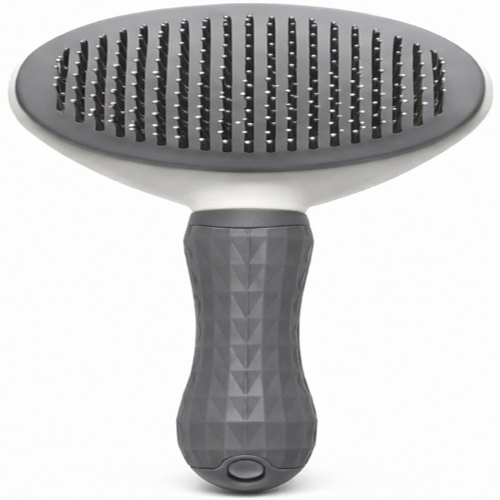 이보다 원터치 애견브러쉬 안아픈 강아지빗 말티푸 비숑 강아지 고양이 겸용, 1개, 그레이