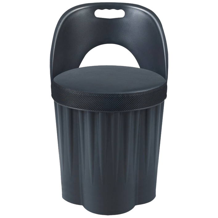 천하퍼니처 국내생산 수납 스툴의자 고깃집 옷보관 깡통의자 바디 블랙, 블랙/블랙, 1개