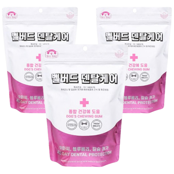 벨버드 푸드 치석제거 강아지 영양 덴탈케어 영양껌, 종합건강, 100g, 3개